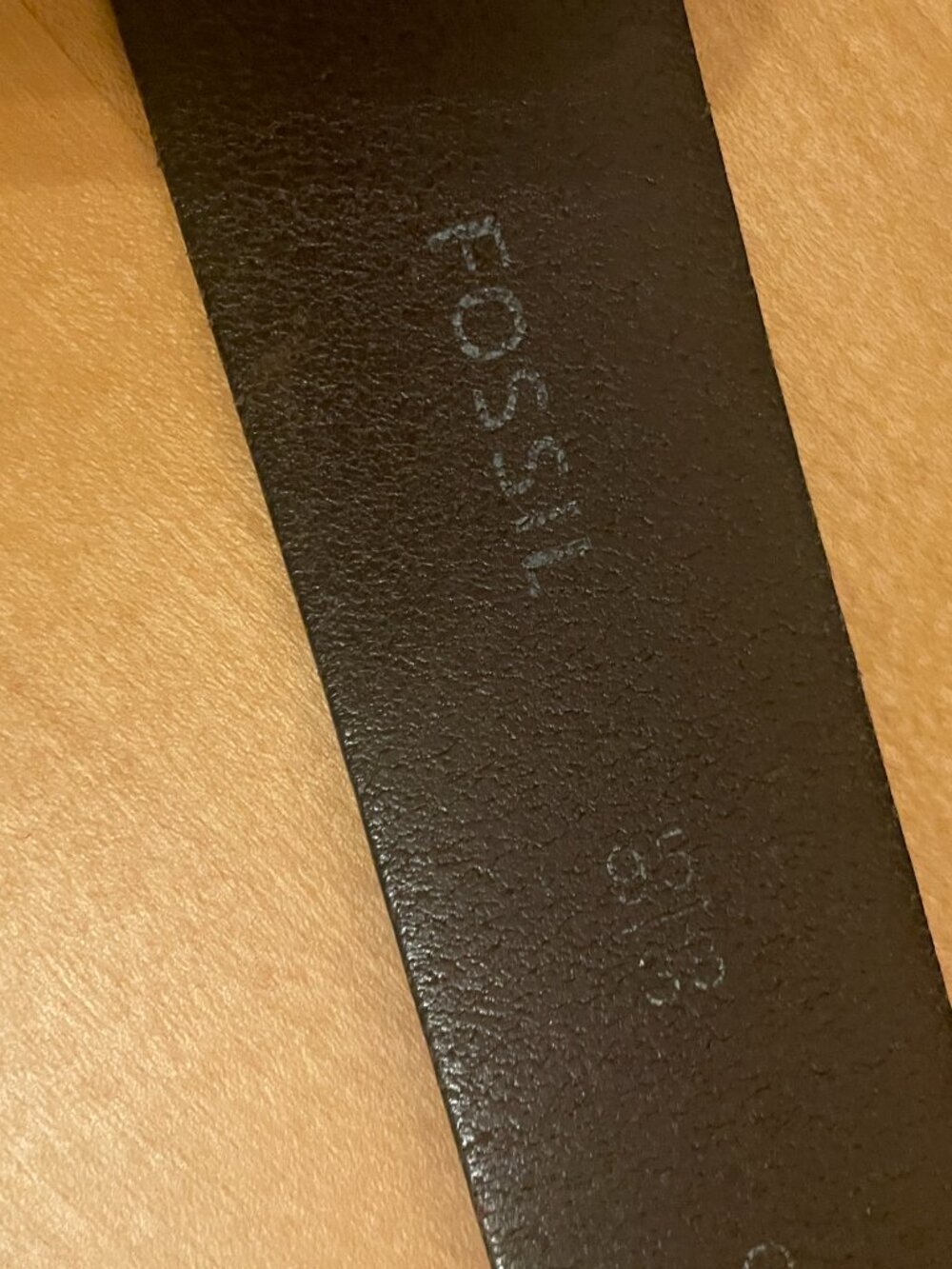 Mens Fossil Leather Belt Sz 38 Brown Silver Tone Buckle Patina Classic Style - Picture 5 of 8